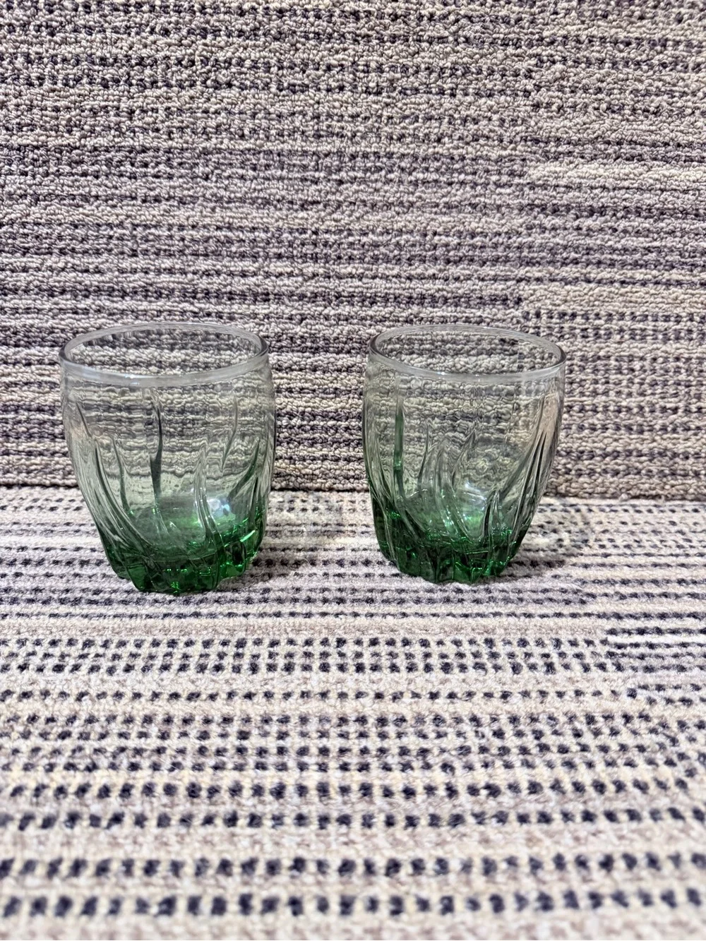 Green Ombre Textured Tumbler Glasses Anchor Hocking tumblers Set of 2